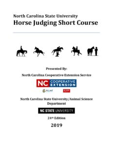 Cover photo for NCSU Horse Judging Manual Sales