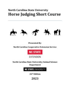 Cover photo for NCSU Horse Judging Manual Sales